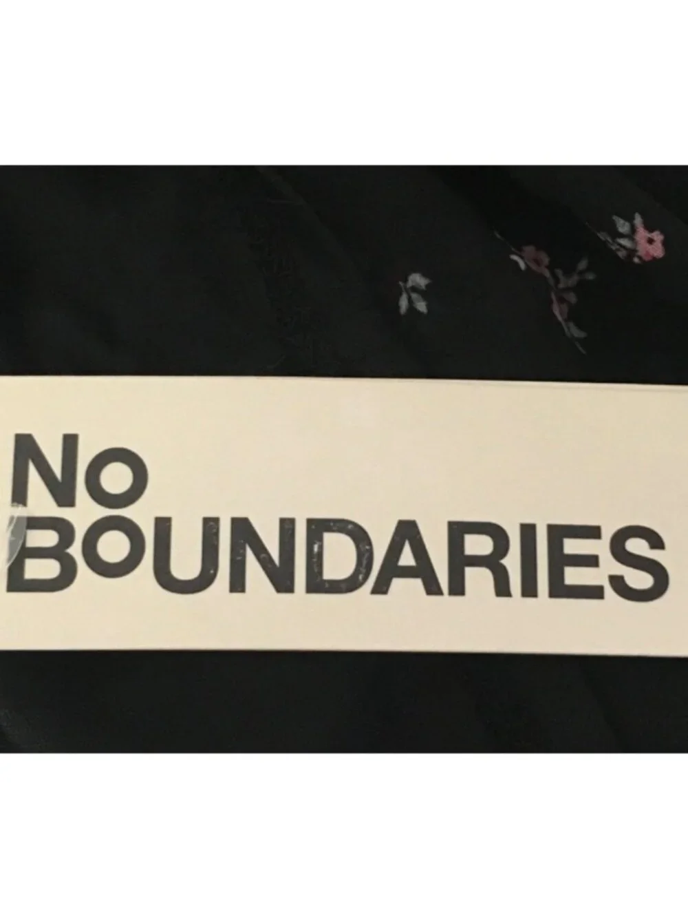 No Boundaries Dress Size M  Black w Pink Red Flowers High Waist Sleeveless New - Picture 8 of 16